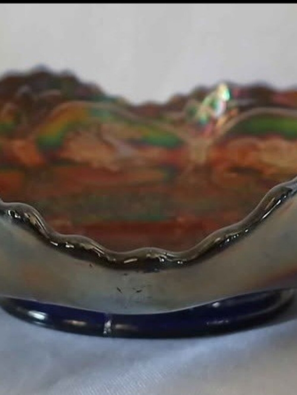 Antique Fenton Dragon and Lotus Bowl